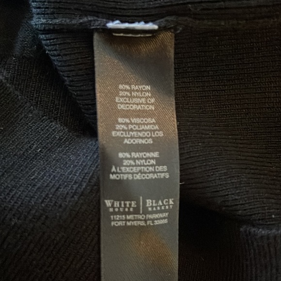 WHBM black floral beaded appliqué short sleeve sweater - Picture 8 of 9